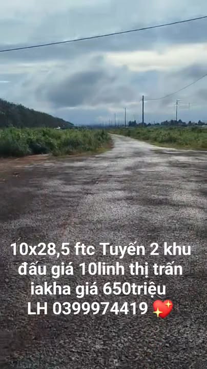 Đất nền khu đấu giá Ia Kha, 285m² giá 650 triệu - Sổ đỏ chính chủ, bán gấp!