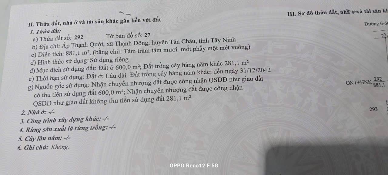 Bán đất Ấp Thạnh Qưới, xã Thạnh Đông, Tân Châu 900m² - Đầu tư sinh lời hấp dẫn!