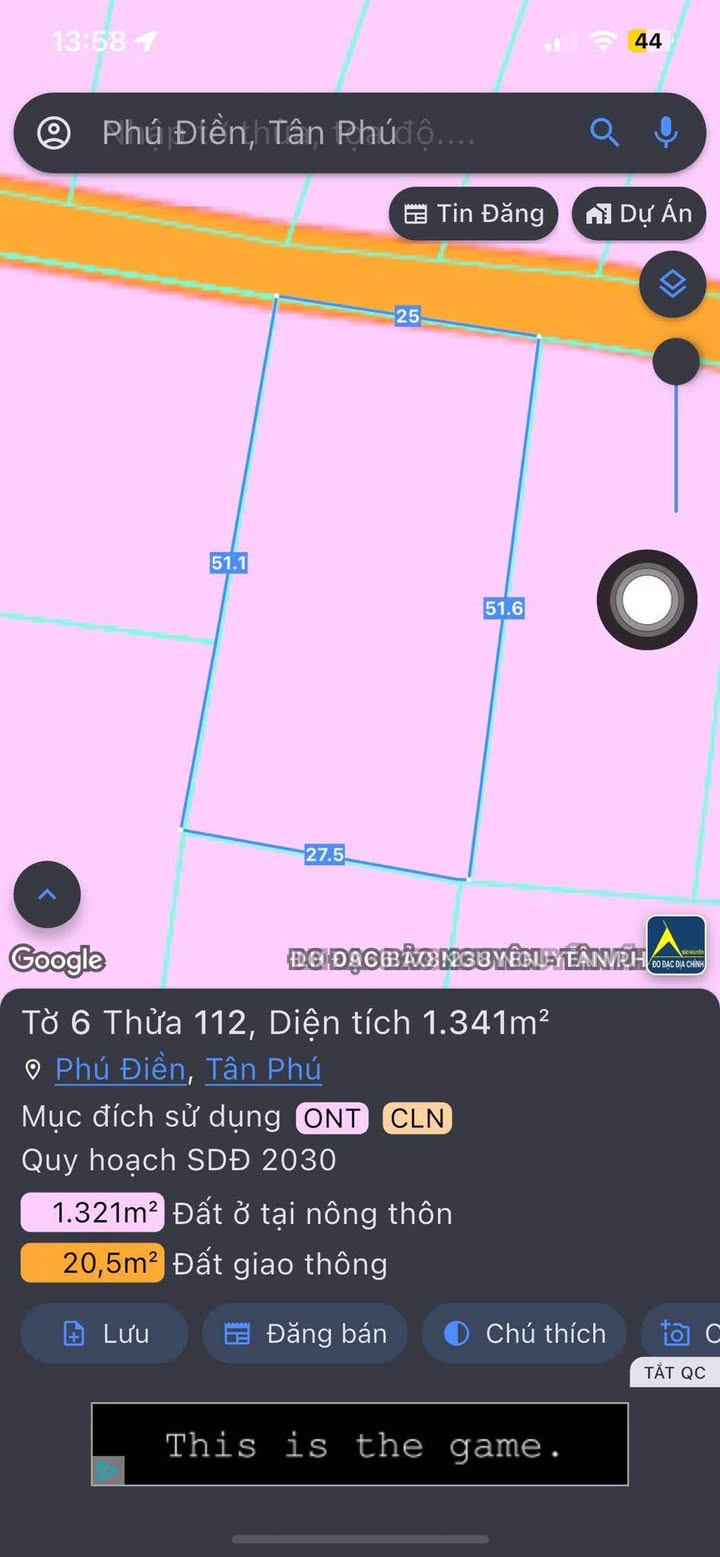 Đất nền Phú Điền Tân Phú 1340m² giá 85.76 tỷ - Cơ hội đầu tư hấp dẫn!