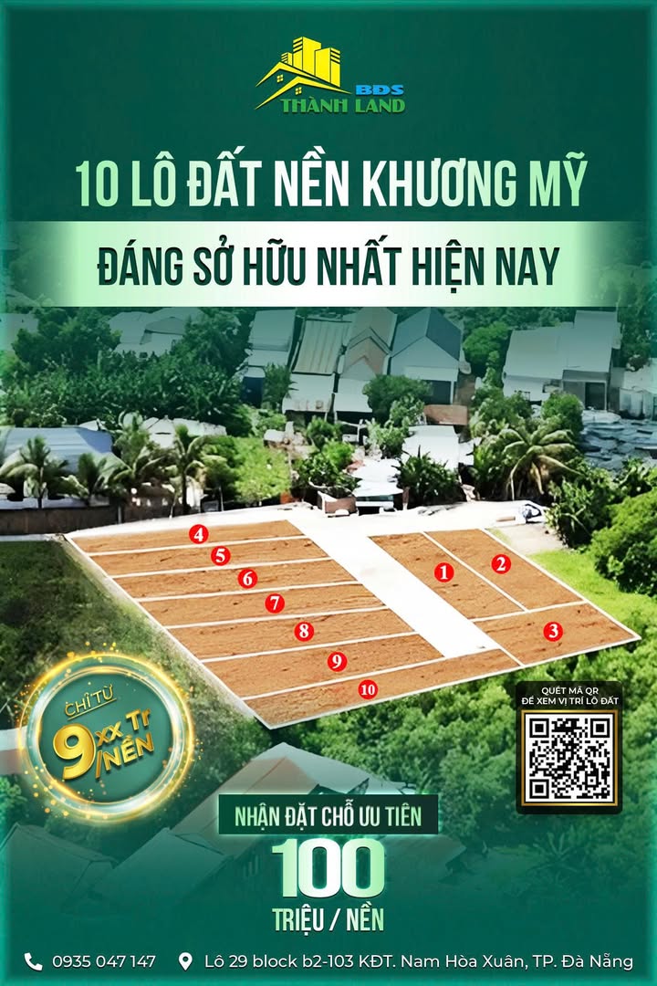 Đất nền Hòa Vang Đà Nẵng 120m² giá 900 triệu - Cơ hội đầu tư hấp dẫn!