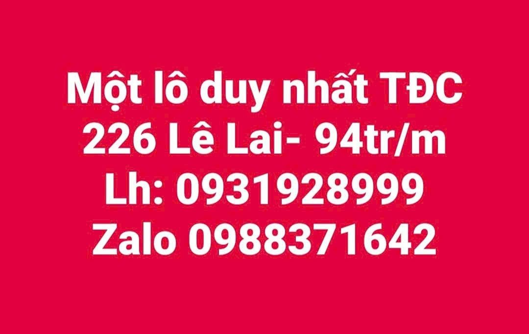 Đất nền TĐC 226 Lê Lai 48m² giá 4.512 tỷ - Đầu tư sinh lời ngay!