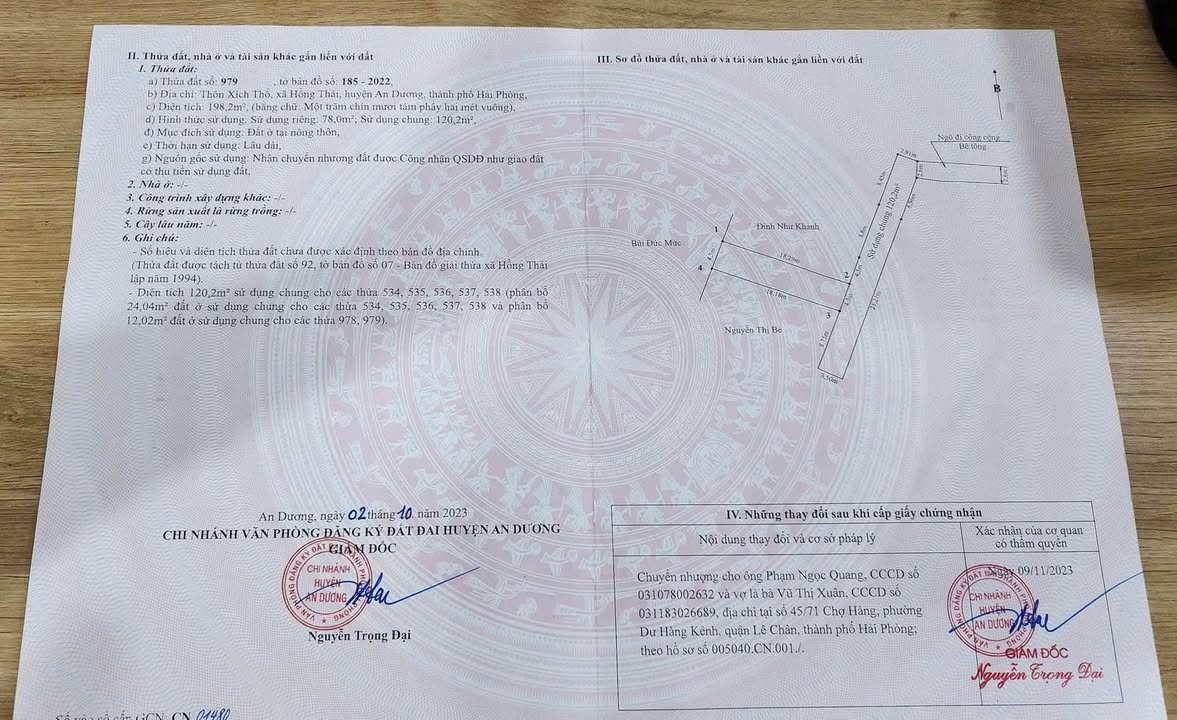 Lô đất Hồng Thái, An Dương 78m² chỉ 1.45 tỷ - Mặt ngõ ô tô vào tận nơi!