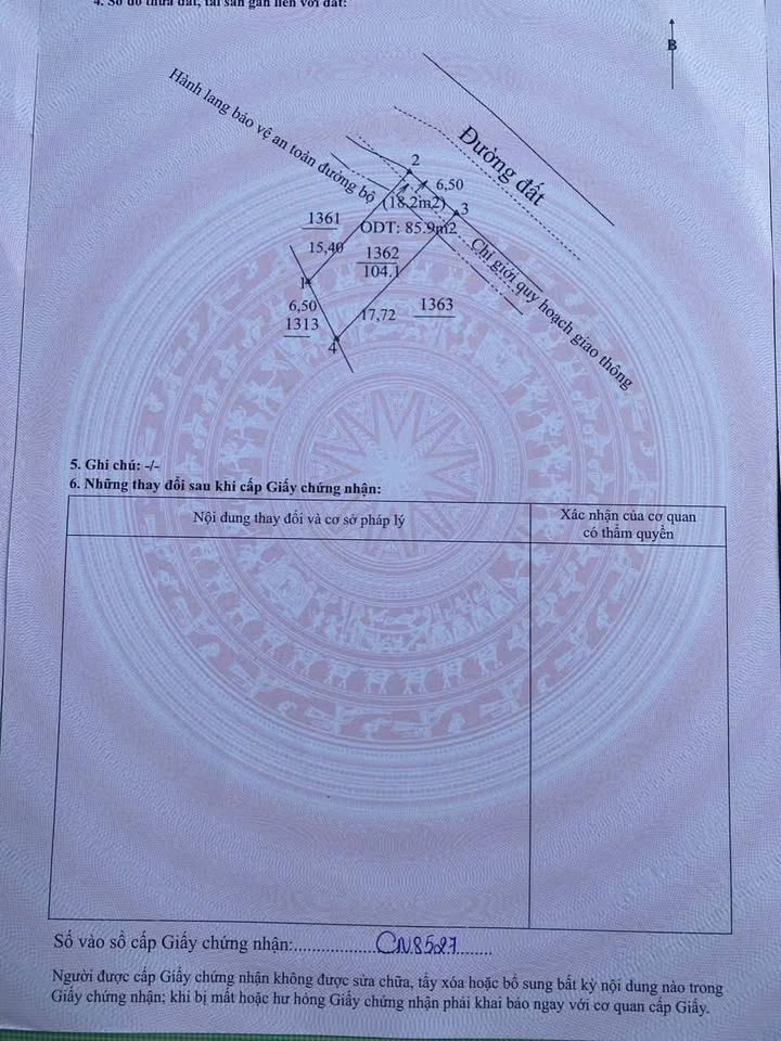 Đất nền liền kề Tân Vĩnh Hiệp Bình Dương 104m² giá 1.5 tỷ - Cơ hội đầu tư hấp dẫn!