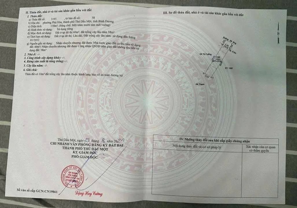 Đất thổ cư Phú Hòa Thủ Dầu Một 118m² giá 2.6 tỷ - Vị trí đắc địa, dân cư đông đúc