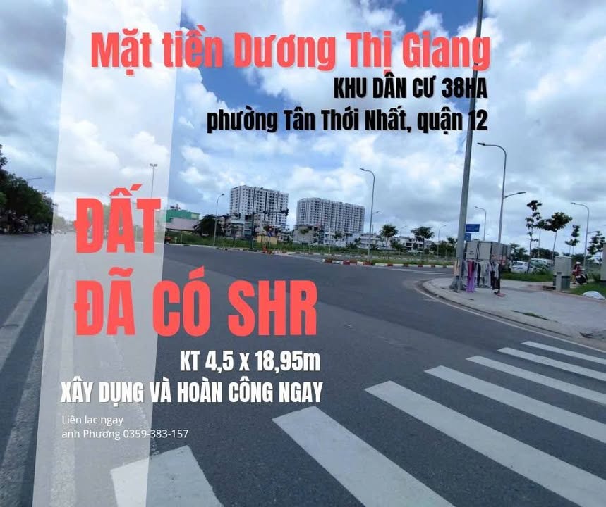 Đất nền mặt tiền Dương Thị Giang, quận 12, giá chỉ 11 tỷ - Cơ hội đầu tư tuyệt vời!