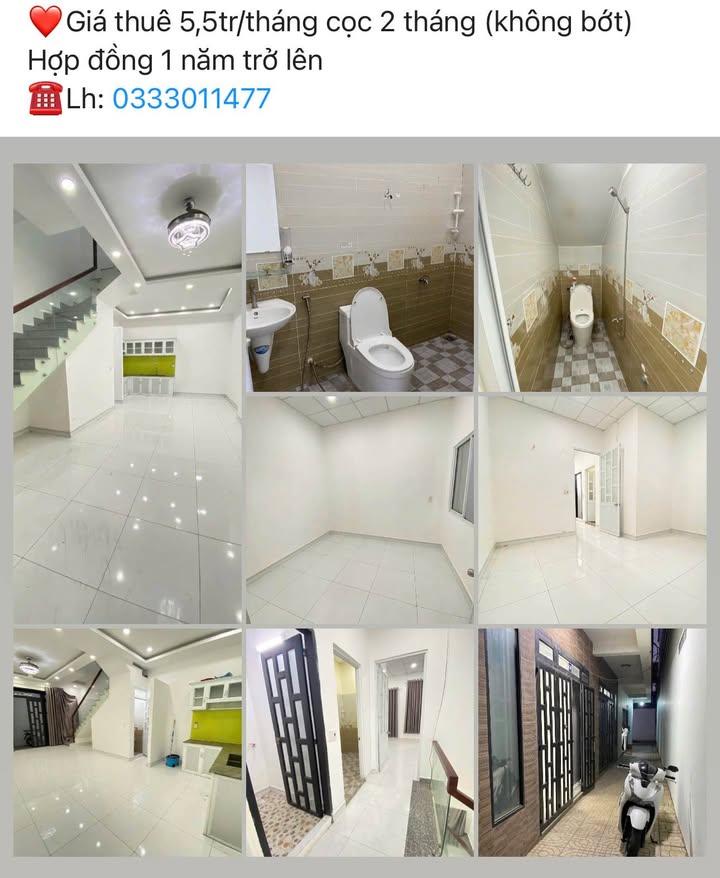 Nhà cho thuê đẹp 1 trệt 1 lầu KDC Tân Phong - Giá 5.5 triệu/tháng