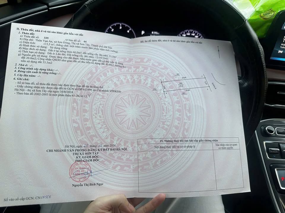 Đất nền xã Sơn Đông, Sơn Tây, Hà Nội 115m² - Đầu tư sinh lời cao!