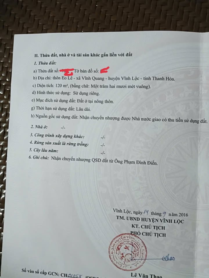 Đất nền Vĩnh Quang - Thanh Hóa 120m² giá 1.3 tỷ - Cơ hội đầu tư sinh lời!