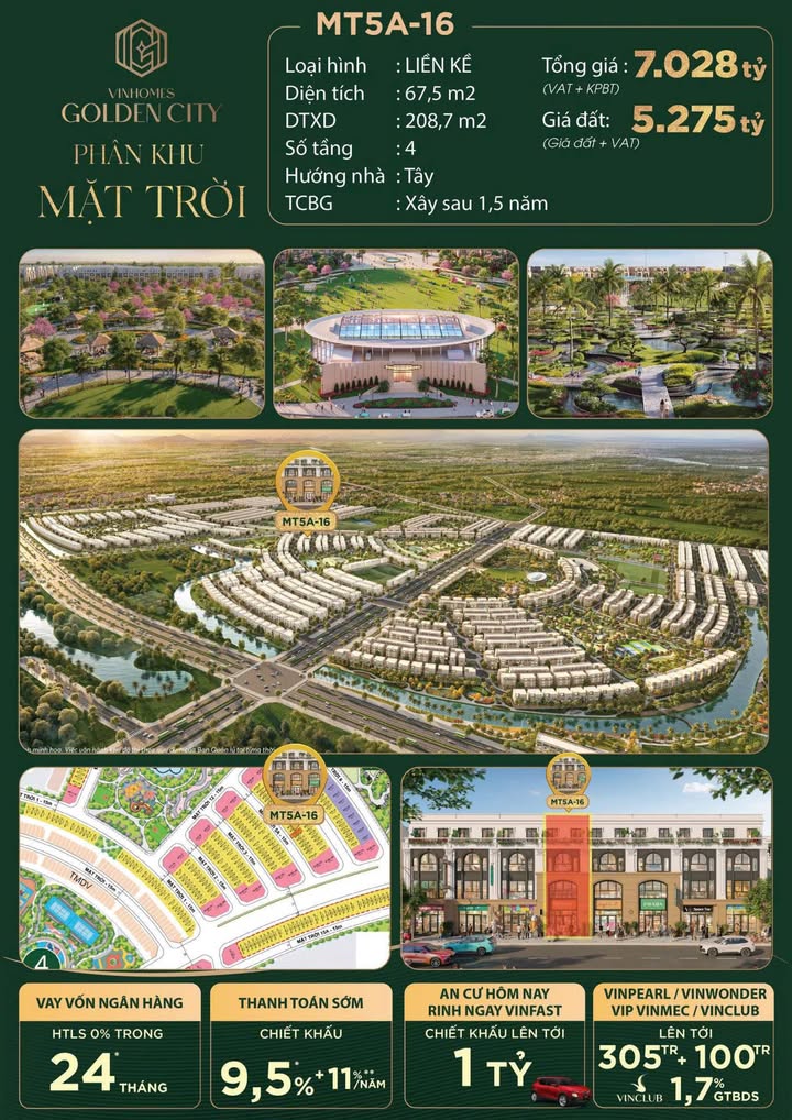 Townhouse Hòa Nghĩa, Dương Kinh 67.5m² giá 7.028 tỷ - Vị trí vàng khu Mặt Trời!