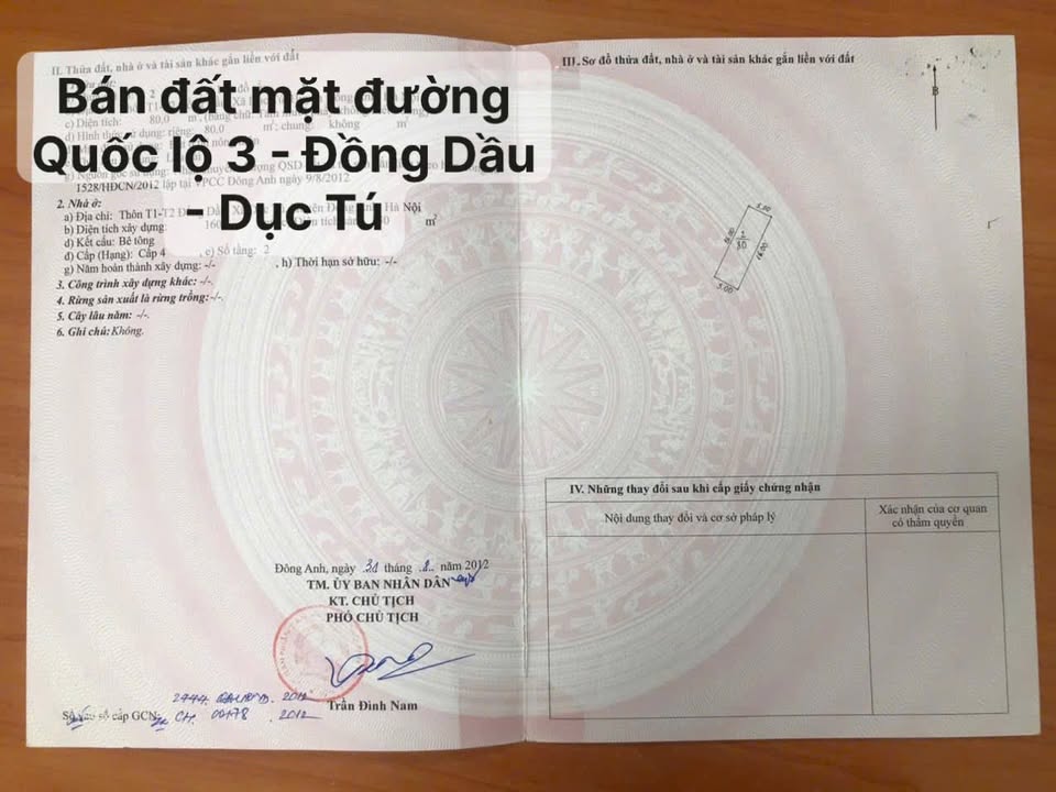 Bán đất mặt đường Quốc lộ 3 - Dục Tú, Đông Anh 80m² - Sổ đỏ chính chủ, hàng siêu hiếm!