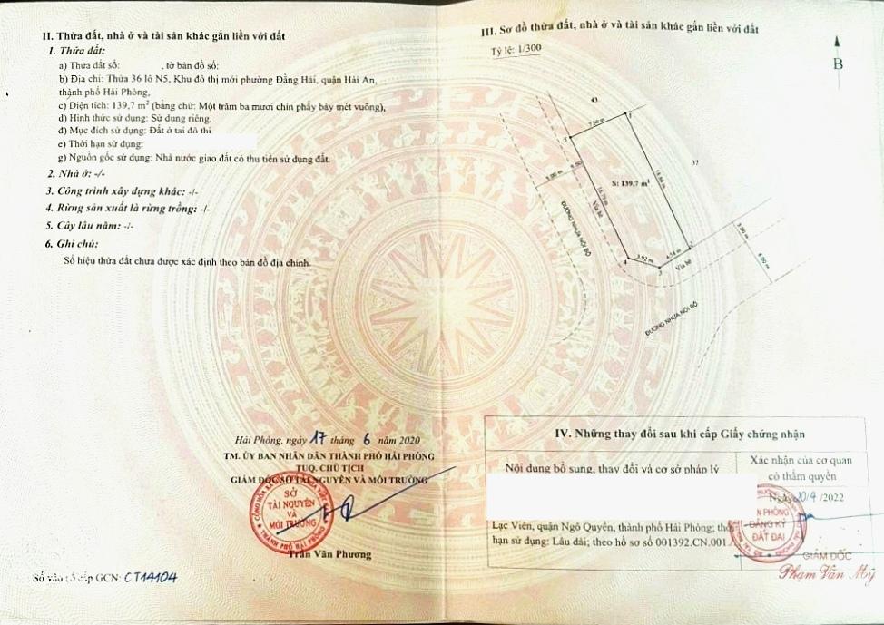 Đất lô góc 139.7m² 2 mặt tiền tại biệt thự Vườn Hồng, Hải An - Cơ hội đầu tư tuyệt vời!