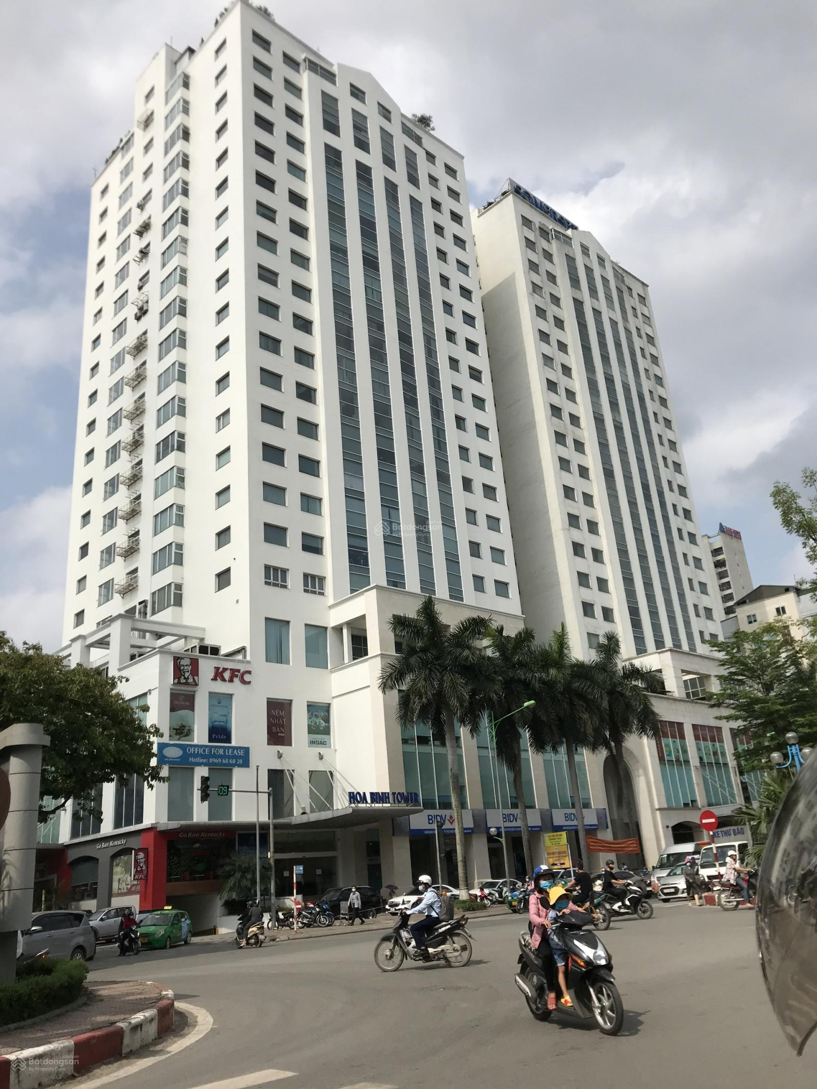 Cho thuê văn phòng Hòa Bình Tower 600m² giá 180 triệu - Tiện ích đầy đủ, sẵn sàng làm việc!