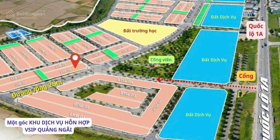 Bán lô góc biệt thự Khu dịch vụ hỗn hợp VSIP Quảng Ngãi 270m² - Sản phẩm hiếm có khó tìm!