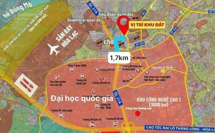 Bán đất khu CNC Hòa Lạc 250m² - Gần Đại học FPT & Viettel, giá chỉ 22 triệu/m²