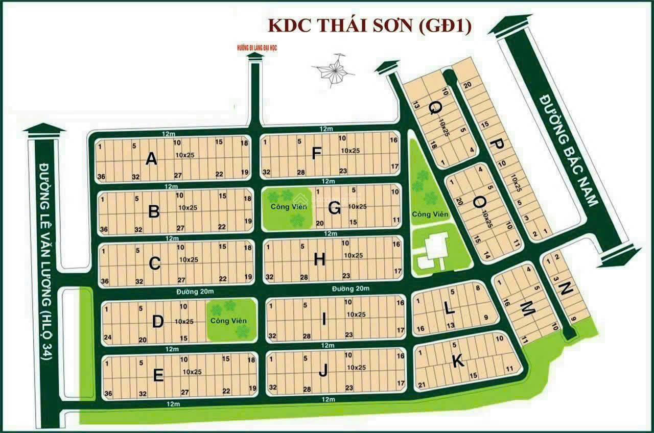Nền biệt thự khu Thái Sơn 1 - Phước Kiển, Nhà Bè 250m² giá 12.5 tỷ - Đầu tư sinh lời hấp dẫn!