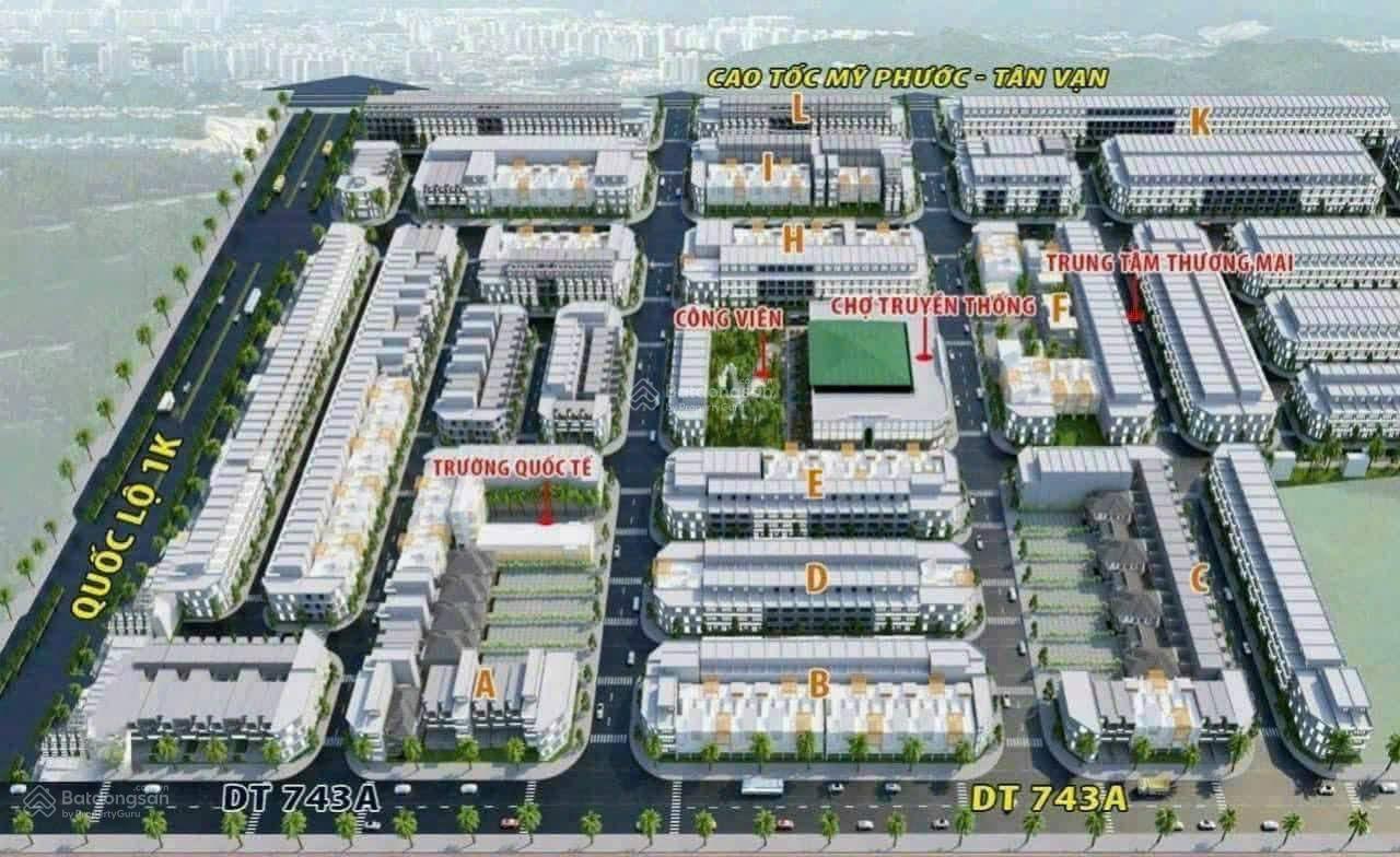 Bán shophouse mặt tiền 100m² Vincom 550 Dĩ An - Thu nhập 35 triệu/tháng!