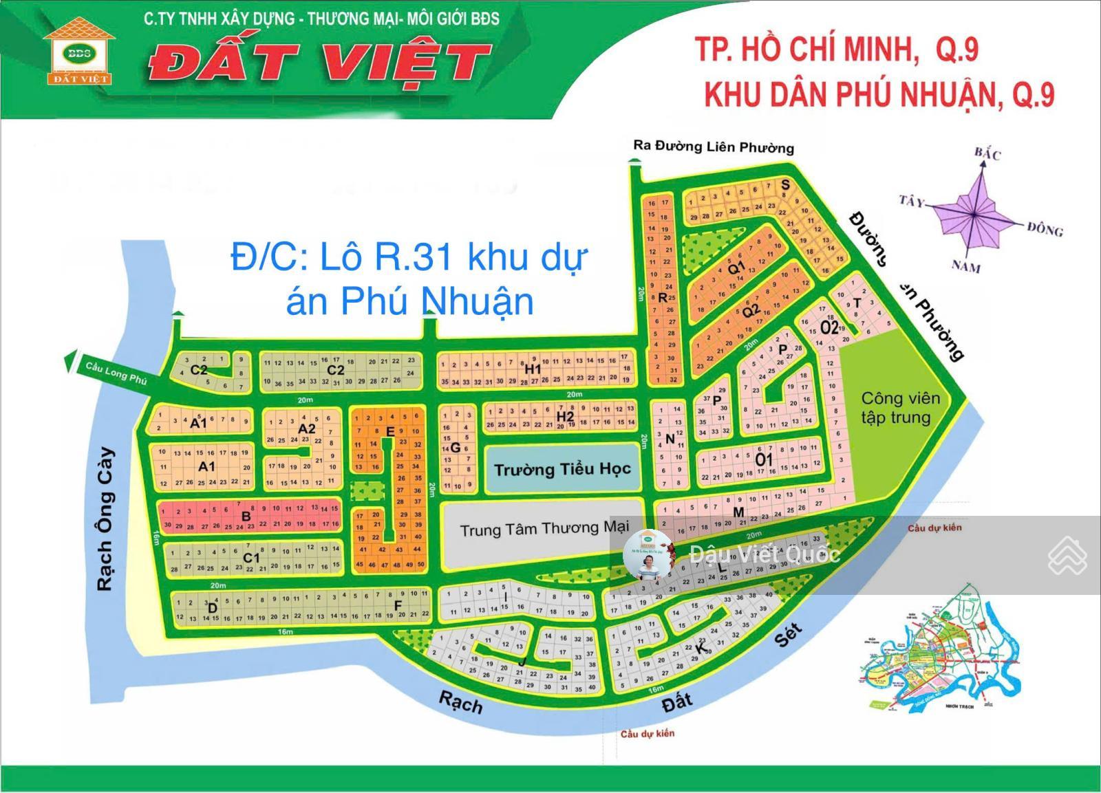 Đất nền biệt thự Phú Nhuận, Phước Long B, Quận 9 - Giá chỉ 27 tỷ, hướng Đông Nam