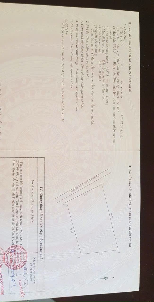 Đất mặt tiền đường DT715 xã Hồng Phong 4757m² giá 5 tỷ - Cơ hội đầu tư tuyệt vời!