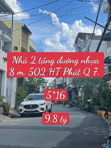 Nhà 2 tầng đường nhựa 8m, 502 Huỳnh Tấn Phát Quận 7, 79m² giá chỉ 9.8 tỷ