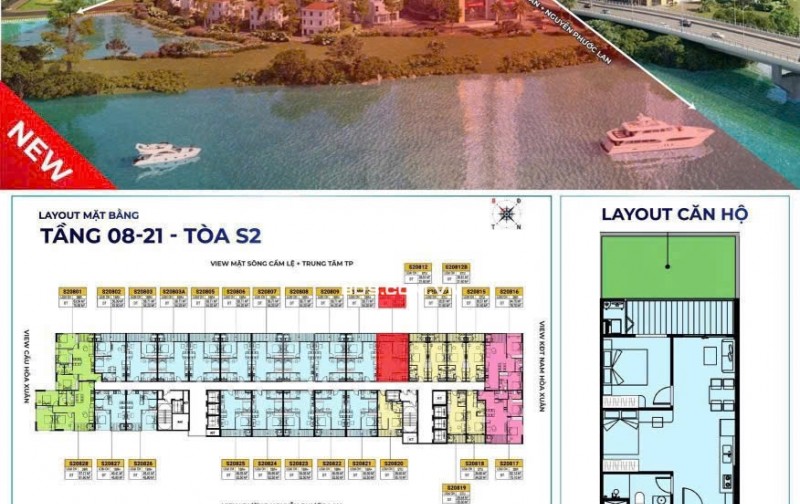 Căn hộ Sapana Tower Đà Nẵng 54.4m² giá 3.41 tỷ - Cơ hội đầu tư sinh lời cao!