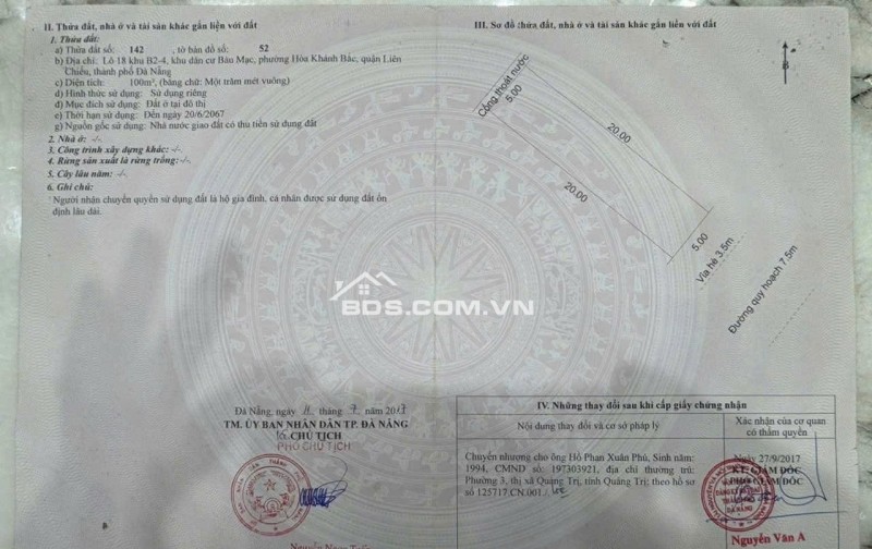 Đất mặt tiền đường 7m5 Bàu Mạc 21, Liên Chiểu 100m² giá 5.15 tỷ - Gần ngã 5 thông xe!