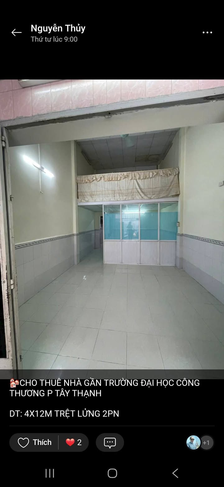Nhà cho thuê hẻm đường Nguyễn Đỗ Cung, quận Tân Phú, 48m² giá 7 triệu - Gần trường Đại học Công thương!
