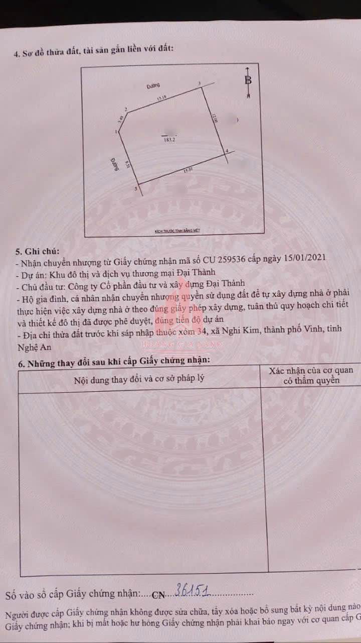 Đất nền góc Đại Thành, Nghi Kim 183m² giá thỏa thuận - Mặt tiền đẹp, xây biệt thự lý tưởng!
