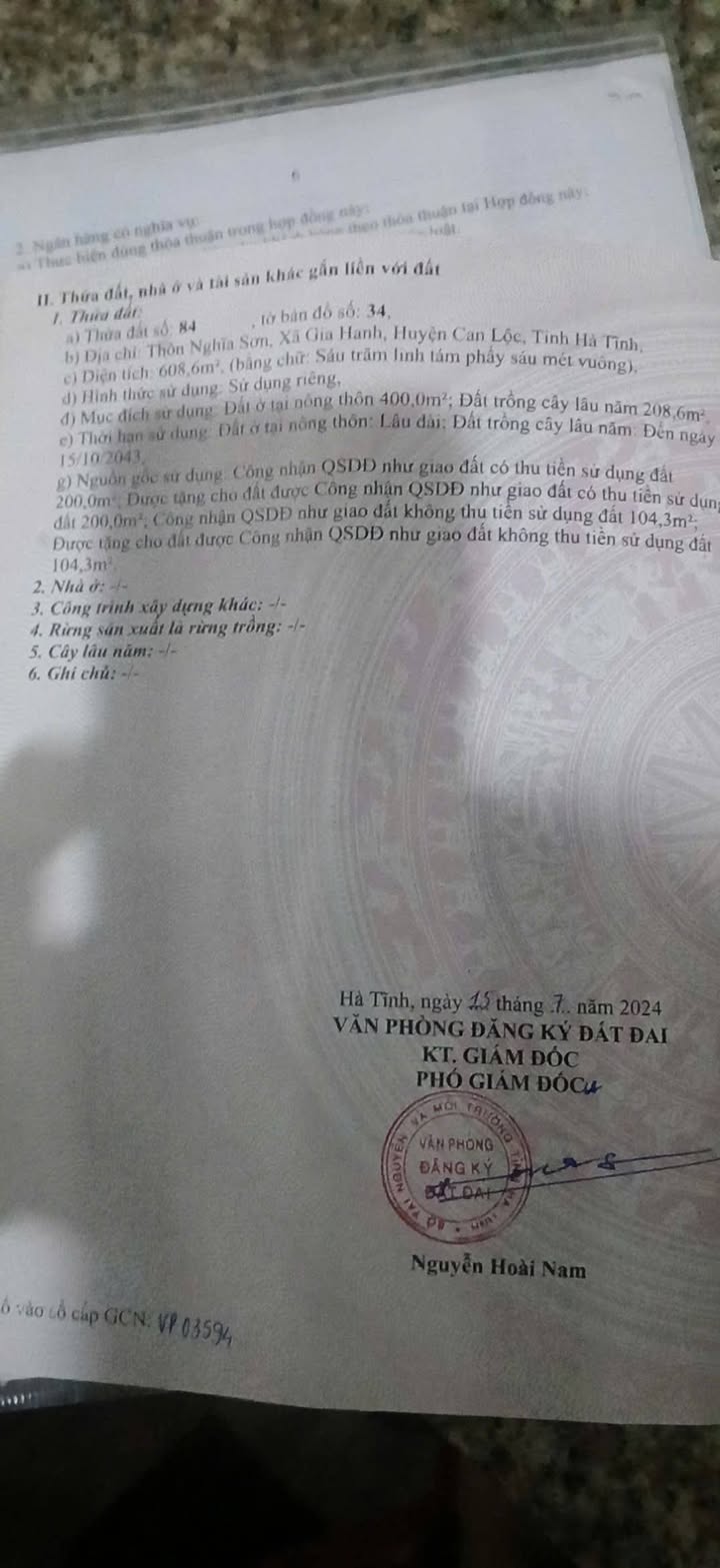 Đất thổ cư Hồng Lĩnh 608,6m² giá đầu tư - Pháp lý rõ ràng