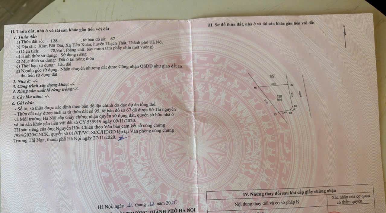 Đất Bãi Dài Tiến Xuân 78,9m² - Sổ đỏ chính chủ, không quy hoạch!