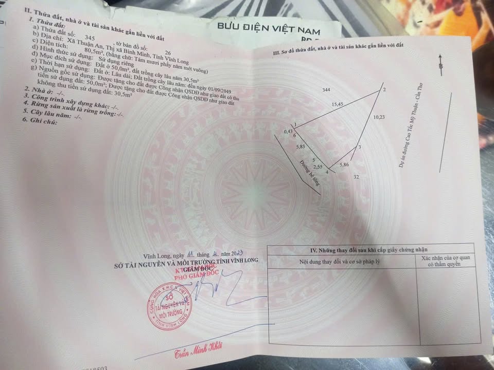 Đất nền 2 mặt tiền đường nhựa tại phường Bình Minh, Vĩnh Long 90m² giá 580 triệu - Cơ hội đầu tư hấp dẫn!