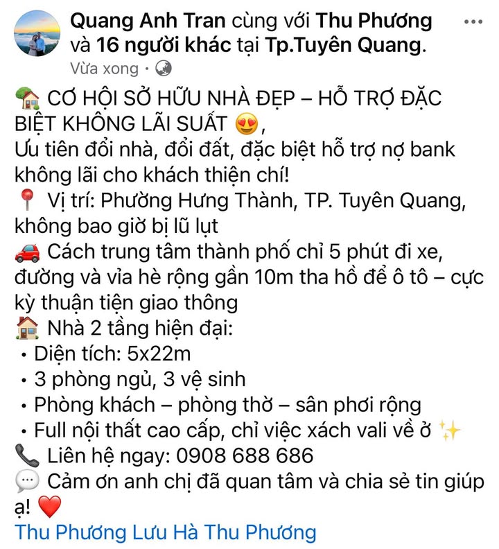 Nhà đẹp phường Hưng Thành Tuyên Quang 110m² - Hỗ trợ đặc biệt không lãi suất!