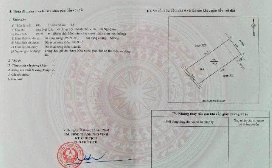 Đất kinh doanh mặt đường Hưng Lộc, Vinh 190,9m² giá 12 tỷ - Cơ hội đầu tư sinh lời!