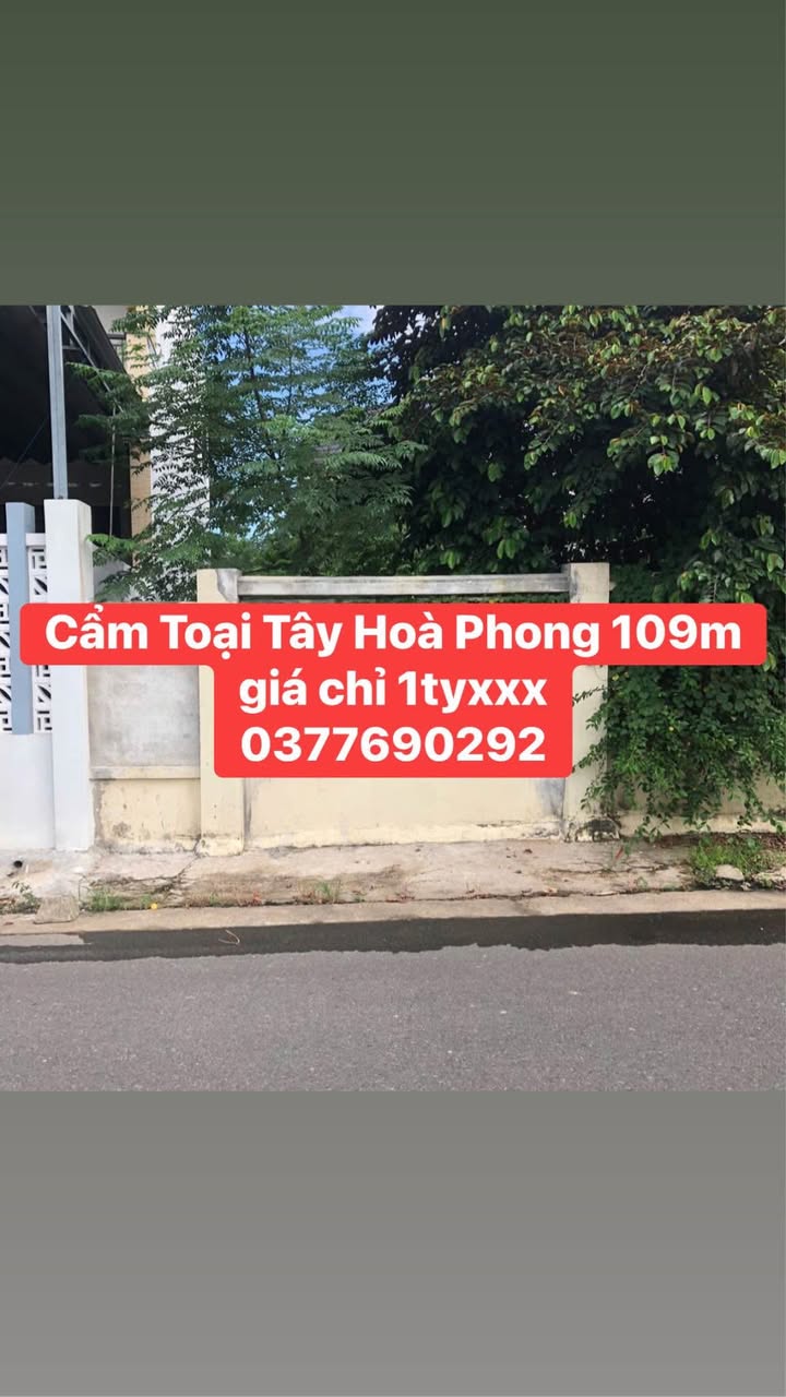 Đất ở thôn Cẩm Toại Tây, Hòa Phong, Đà Nẵng 109m² giá 1 tỷ - Đầu tư tiềm năng!