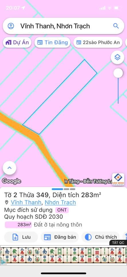 Đất nền Nhơn Trạch 283m² giá chỉ 2.93 tỷ - Đường xe tải thuận lợi!