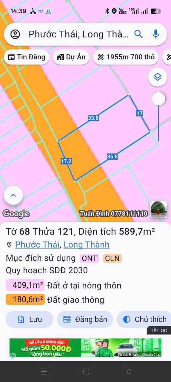 Đất thổ cư Phước Thái Long Thành 595m² giá 4.9 tỷ - Sổ đỏ chính chủ, vị trí trung tâm!