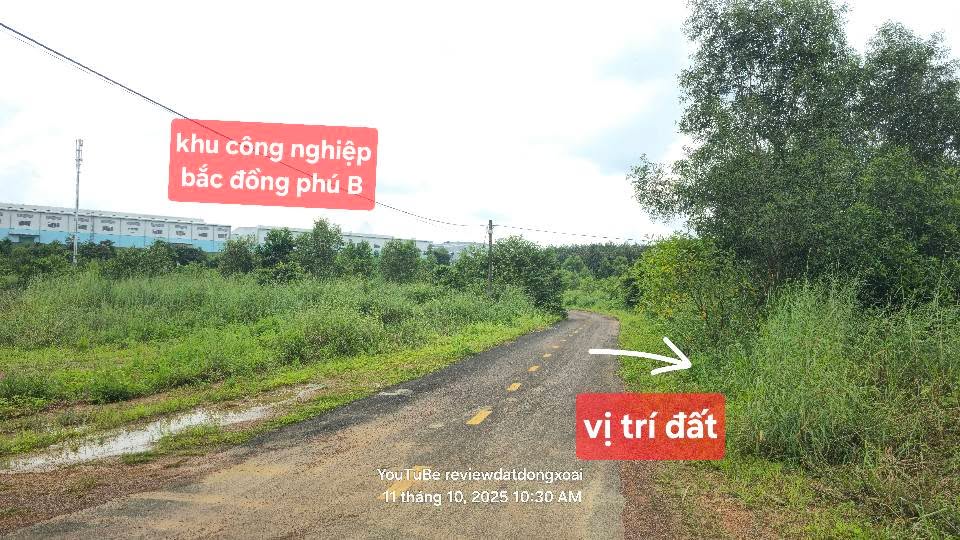 Đất thổ cư Đồng Phú 1750m² giá 2.975 tỷ - Gần khu công nghiệp, tiềm năng phát triển!