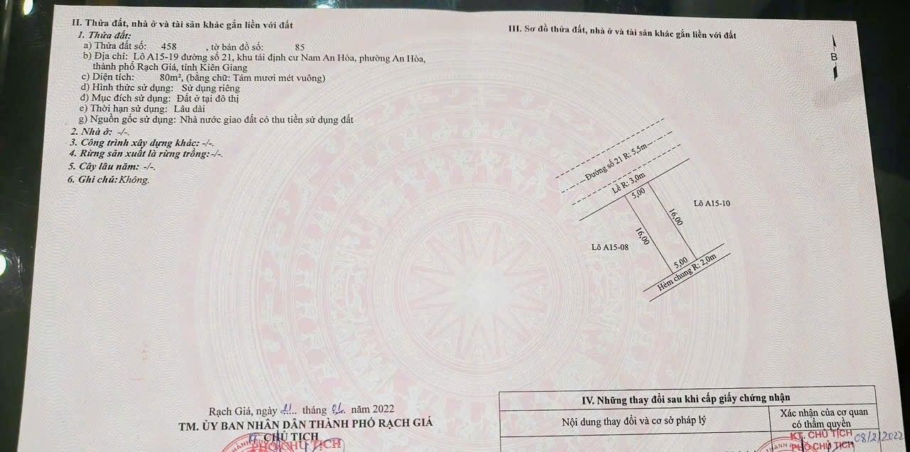 Đất KDC Nam An Hòa Rạch Giá 80m² giá 1.7 tỷ - Vị trí đắc địa, pháp lý rõ ràng!