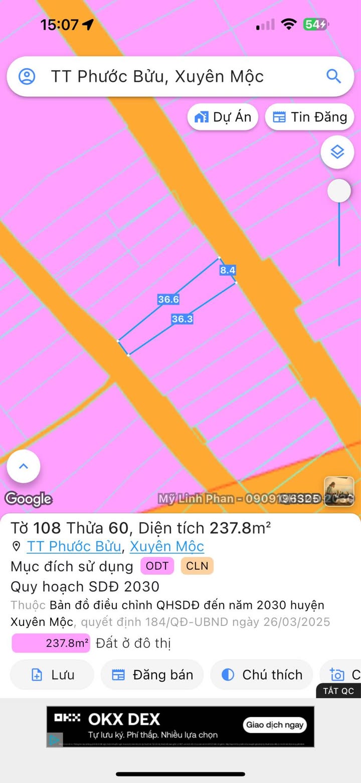 Đất nền Hẻm 34-32 Hùng Vương, Xuyên Mộc, 60m² - Chính chủ bán gấp!