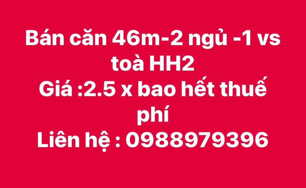 Căn hộ chung cư HH Linh Đàm 46m² giá thỏa thuận - Sẵn sàng vào ở ngay!