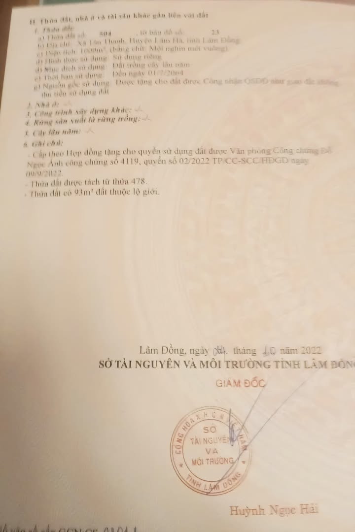 Đất Tân Thanh, Lâm Hà 1.000m² giá 1.9 tỷ - Sổ Hồng chính chủ!