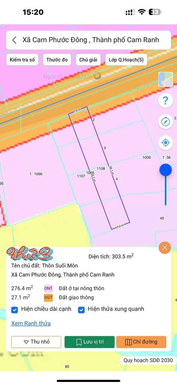 Đất thổ cư Cam Phước Đông 649m² giá 1.5 tỷ - Cơ hội đầu tư sinh lời!