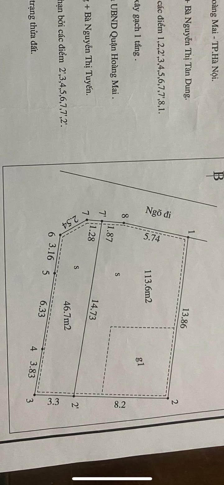 Đất nền Tương Mai, Hoàng Mai 113,6m² - Nở hậu, thoáng mát, giá đầu tư!