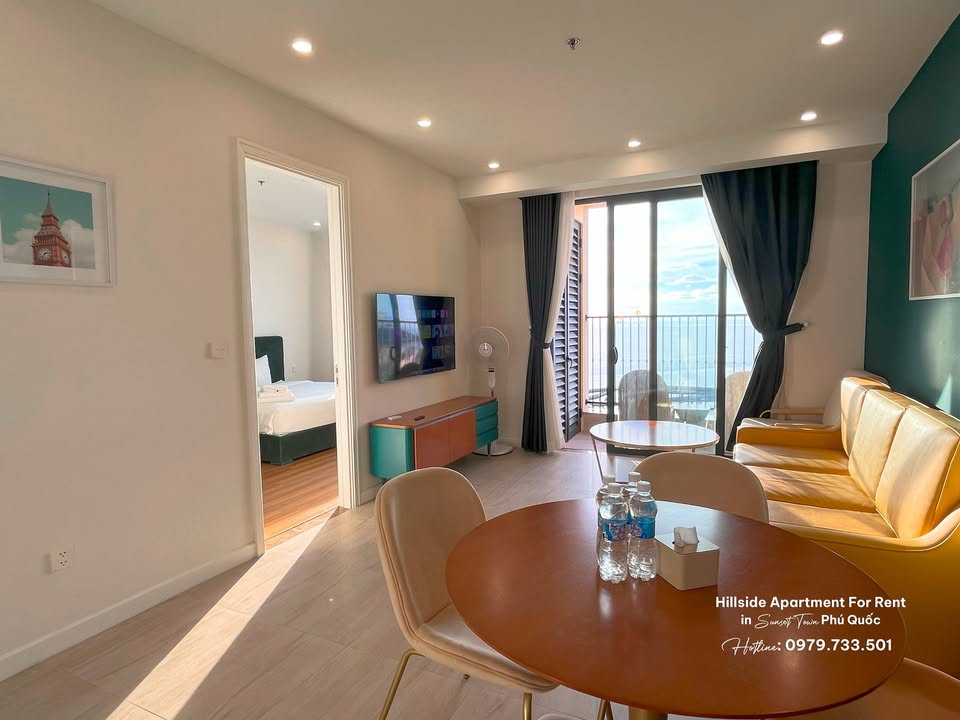Căn hộ 2 phòng ngủ cho thuê tại Hillside Phú Quốc - View biển đẹp, giá tốt!