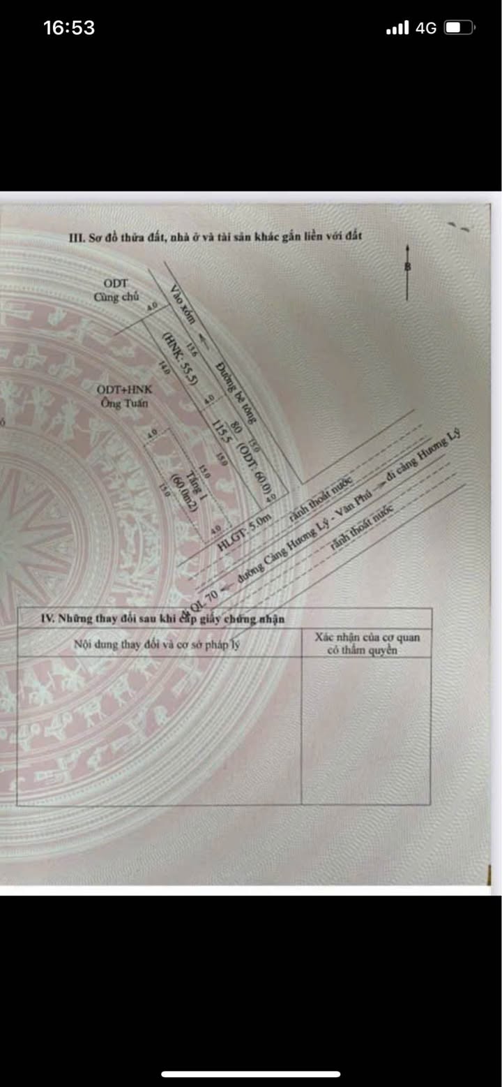 Đất mặt đường Cảng Hương Lý - 260m² giá 1.2 tỷ - Chính chủ cần bán gấp!