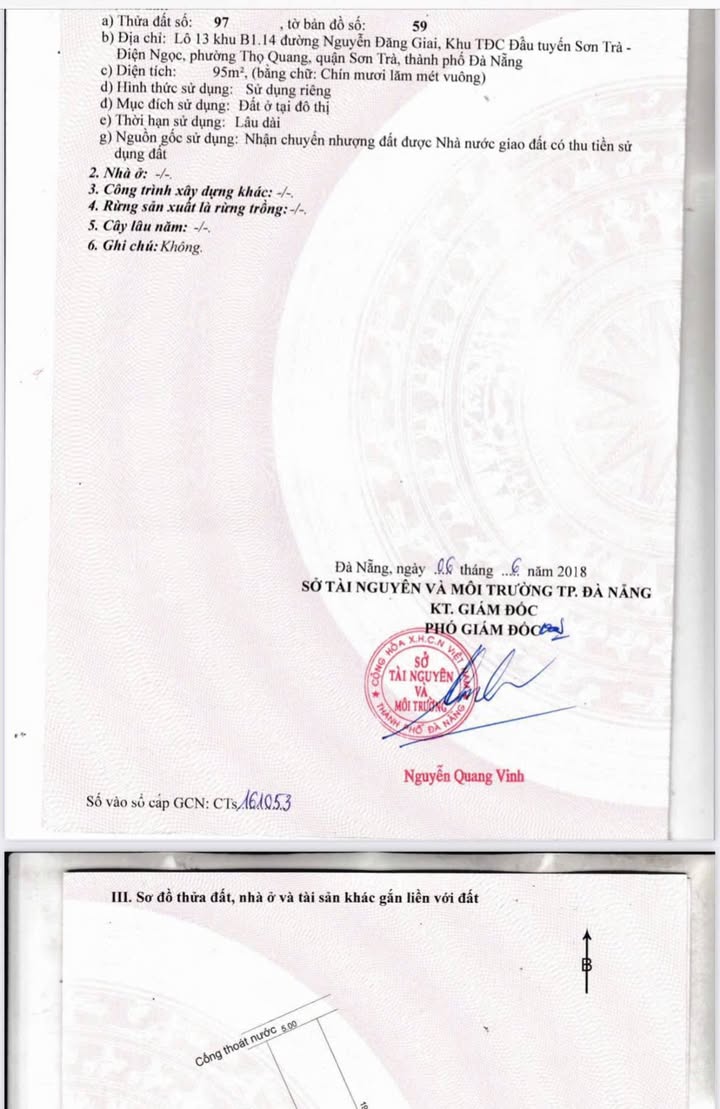 Đất nền đường Nguyên Đăng Giai, Sơn Trà 95m² giá 13 tỷ - Tiềm năng phát triển du lịch!