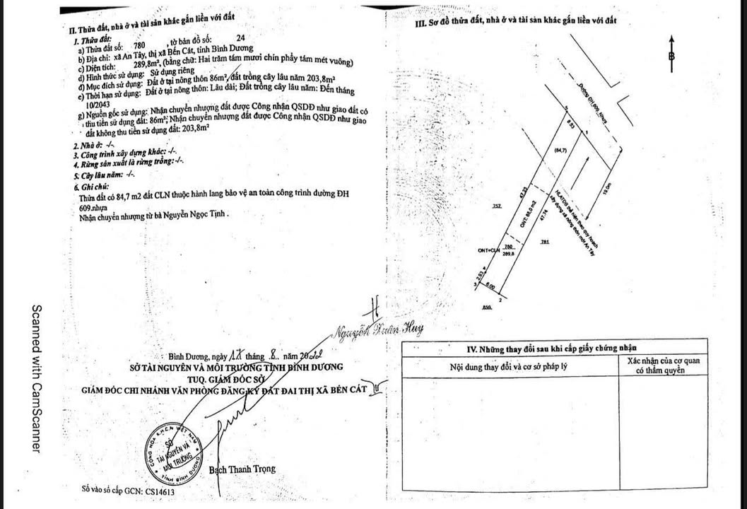 Đất An Tây, Bến Cát 289m² giá 1 tỷ - Cơ hội đầu tư hấp dẫn!