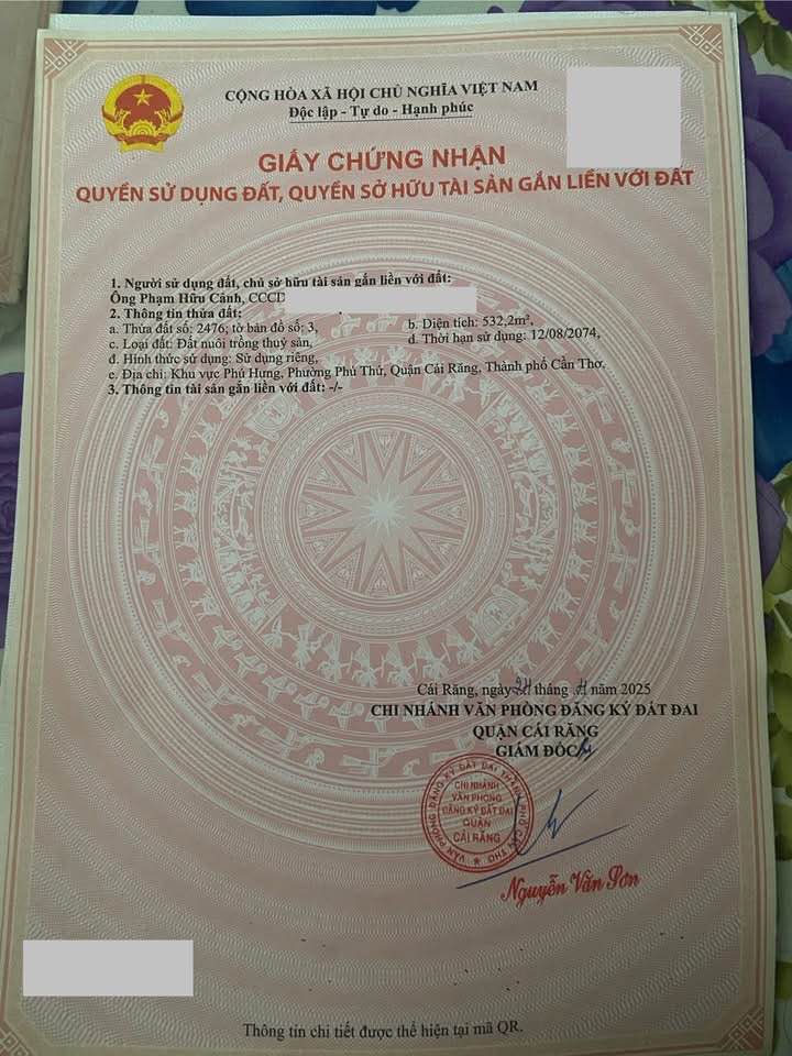 Đất Phú Hưng, Cái Răng 1726m² giá 1.1 tỷ - Đầu tư sinh lời ngay!