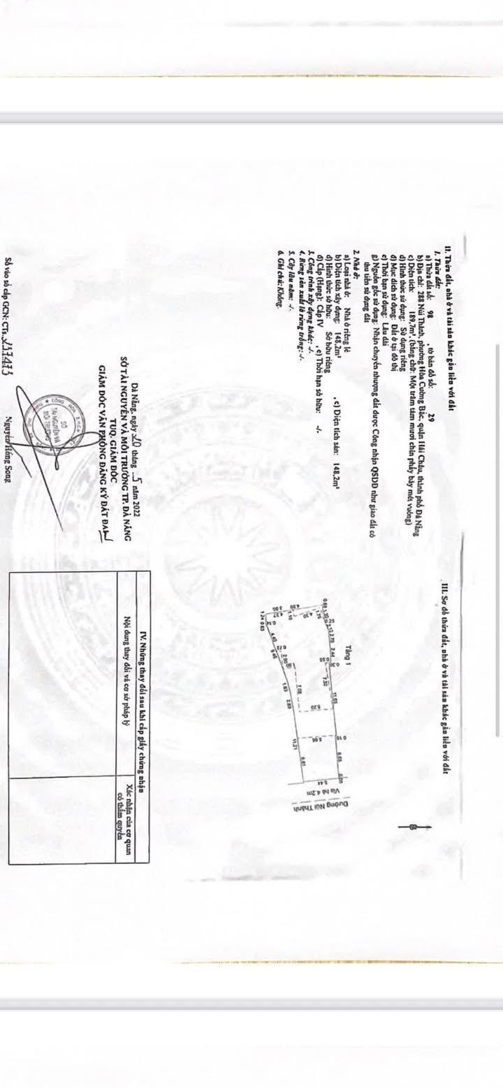Bán nhà mặt tiền Núi Thành Đà Nẵng 187m² giá 22 tỷ - Vị trí kinh doanh lý tưởng!