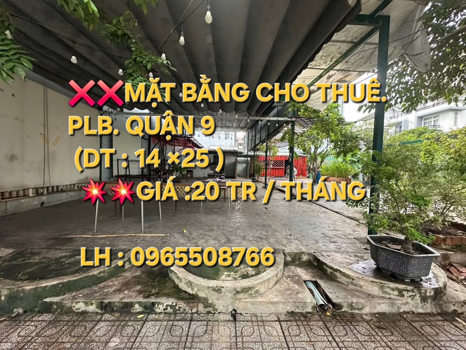 Mặt bằng kinh doanh Phước Long B, quận 9, 350m² giá 20 triệu - Thích hợp cho quán cafe, bida!