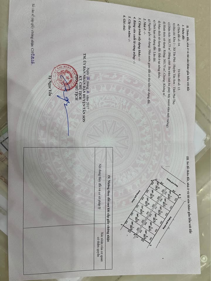 Nhà đất 303,75m² tại xã Tân Sơn, Phú Thọ - Sẵn sàng vào ở ngay!